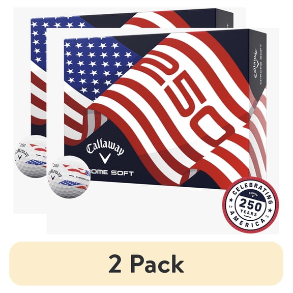 (2 pack) Callaway Golf Chrome Soft 26 - USA Stripe 12 ball pk