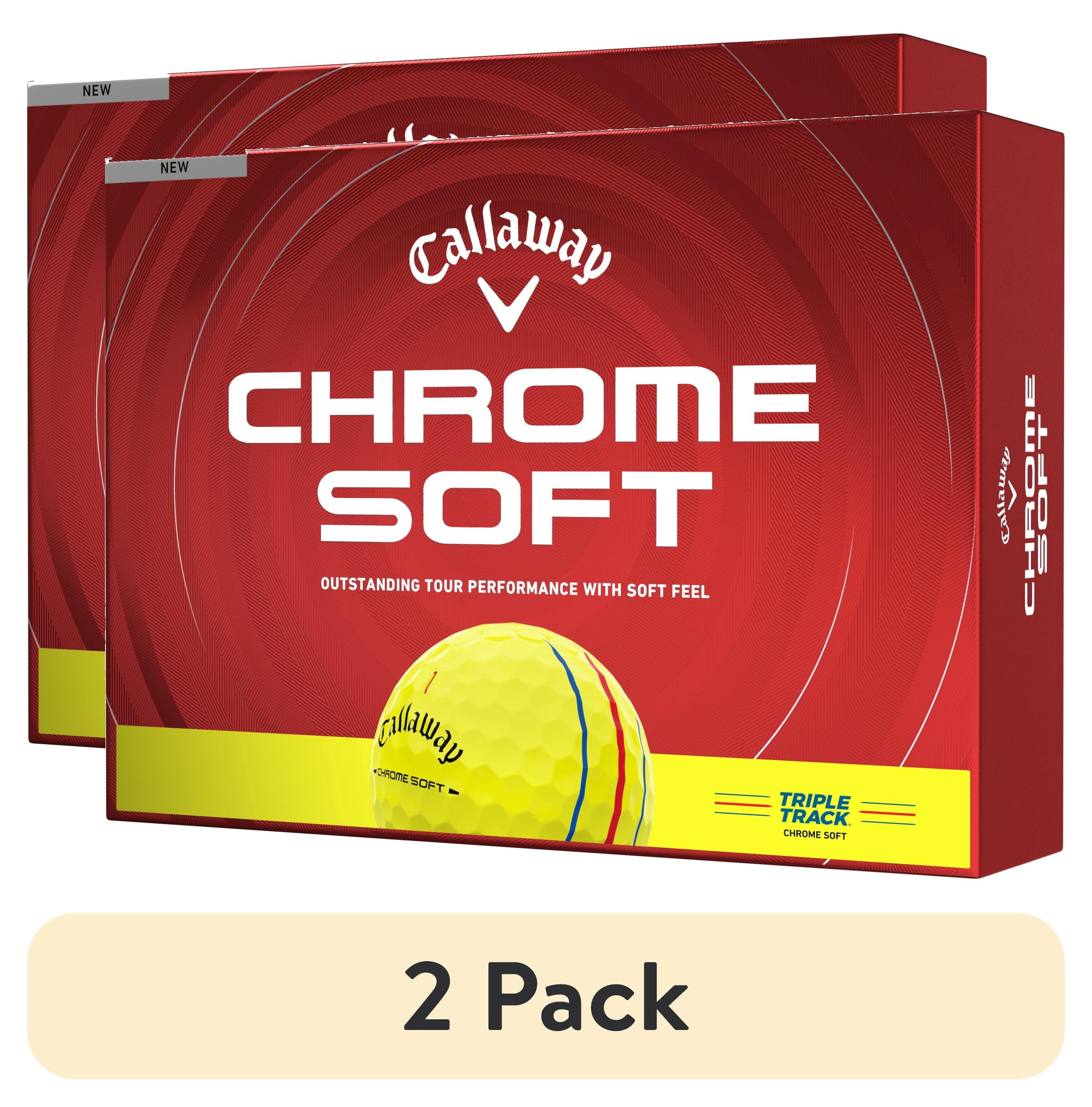 (2 pack) Callaway Golf Chrome Soft 26 - Yellow Triple Track 12 Ball Pack New