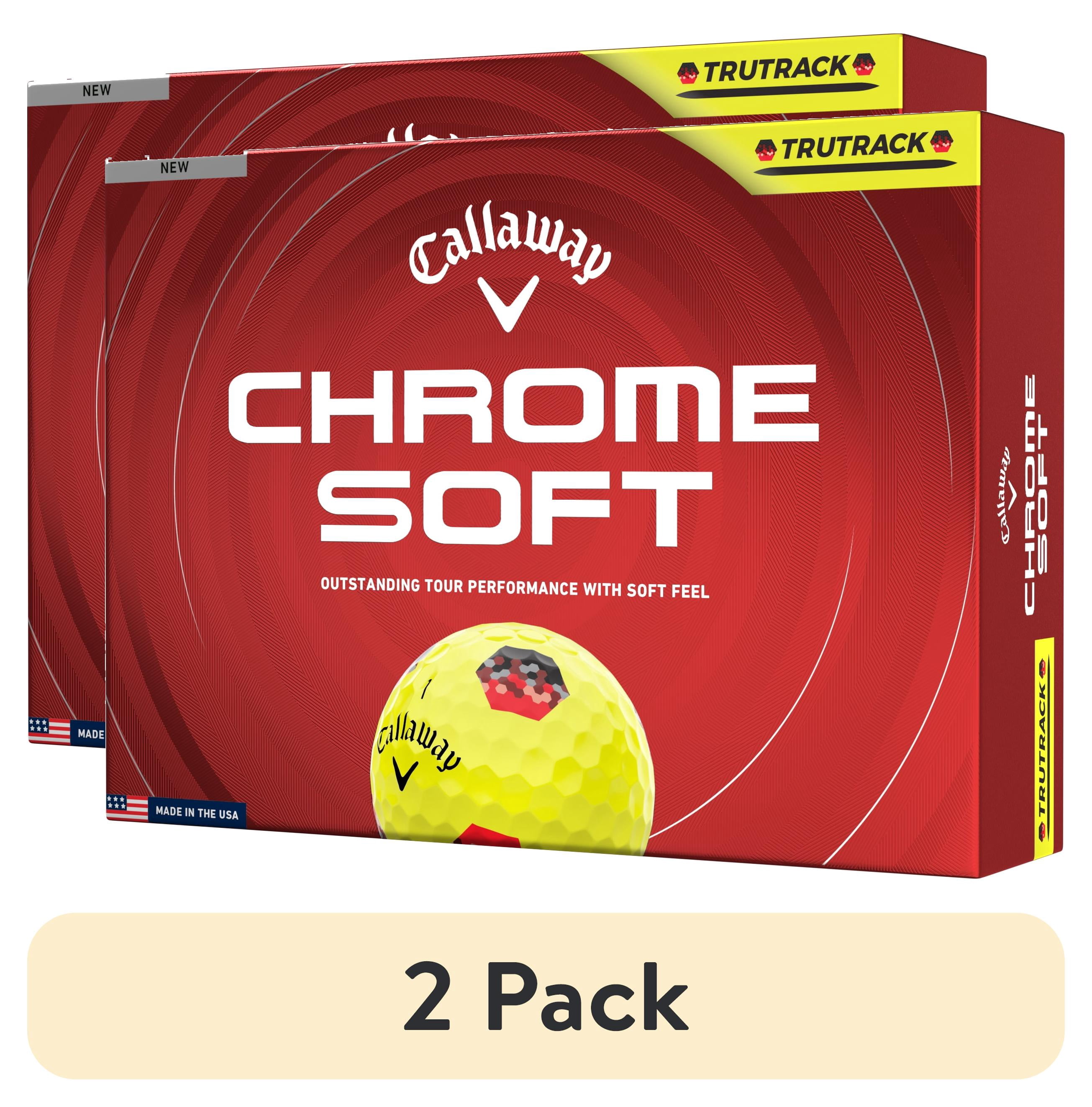 (2 pack) Callaway Golf Chrome Soft 26 - Yellow TruTrack 12 Ball Pack New