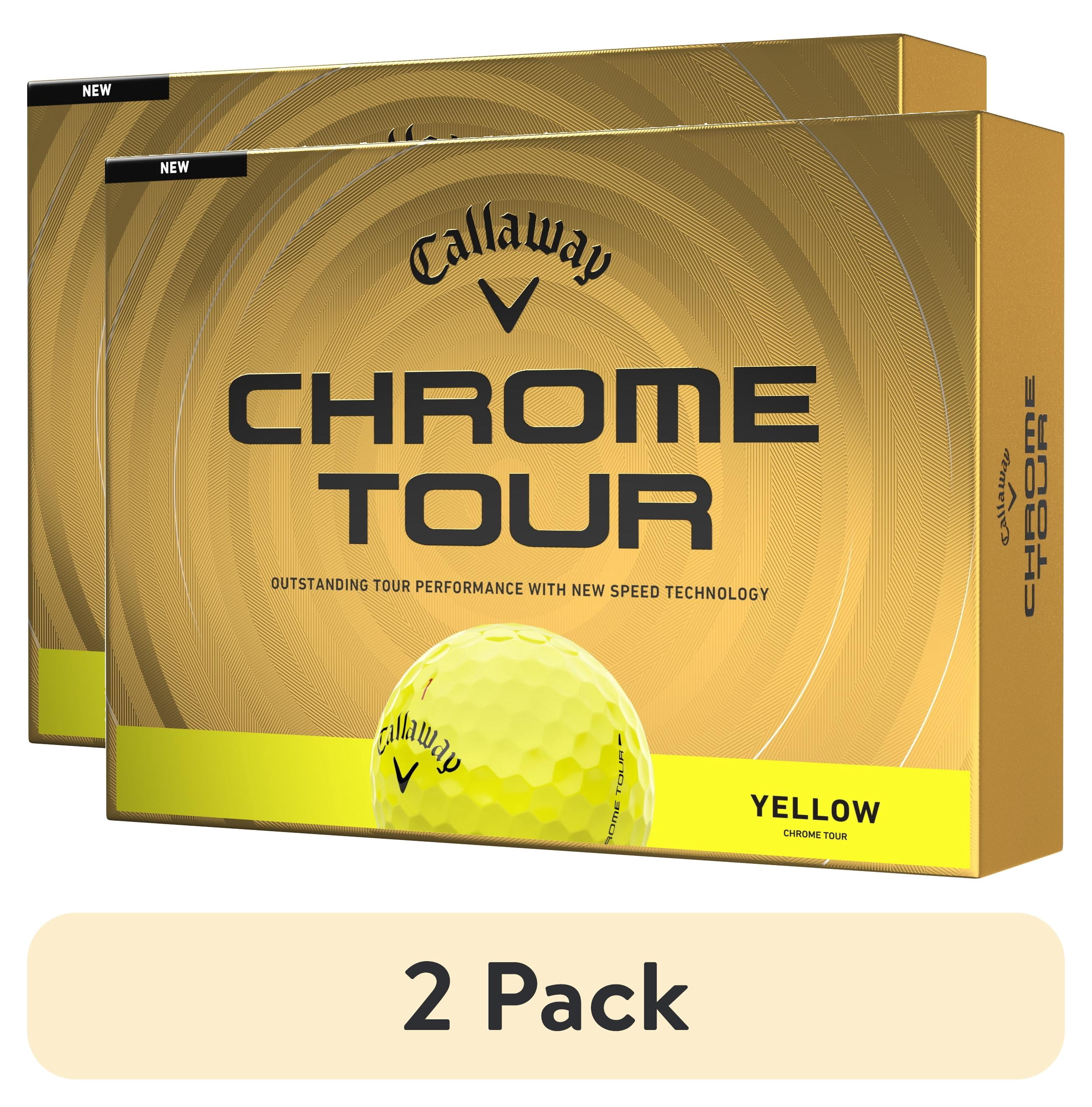 (2 pack) Callaway Golf Chrome Tour 26 - Yellow 12 ball pk