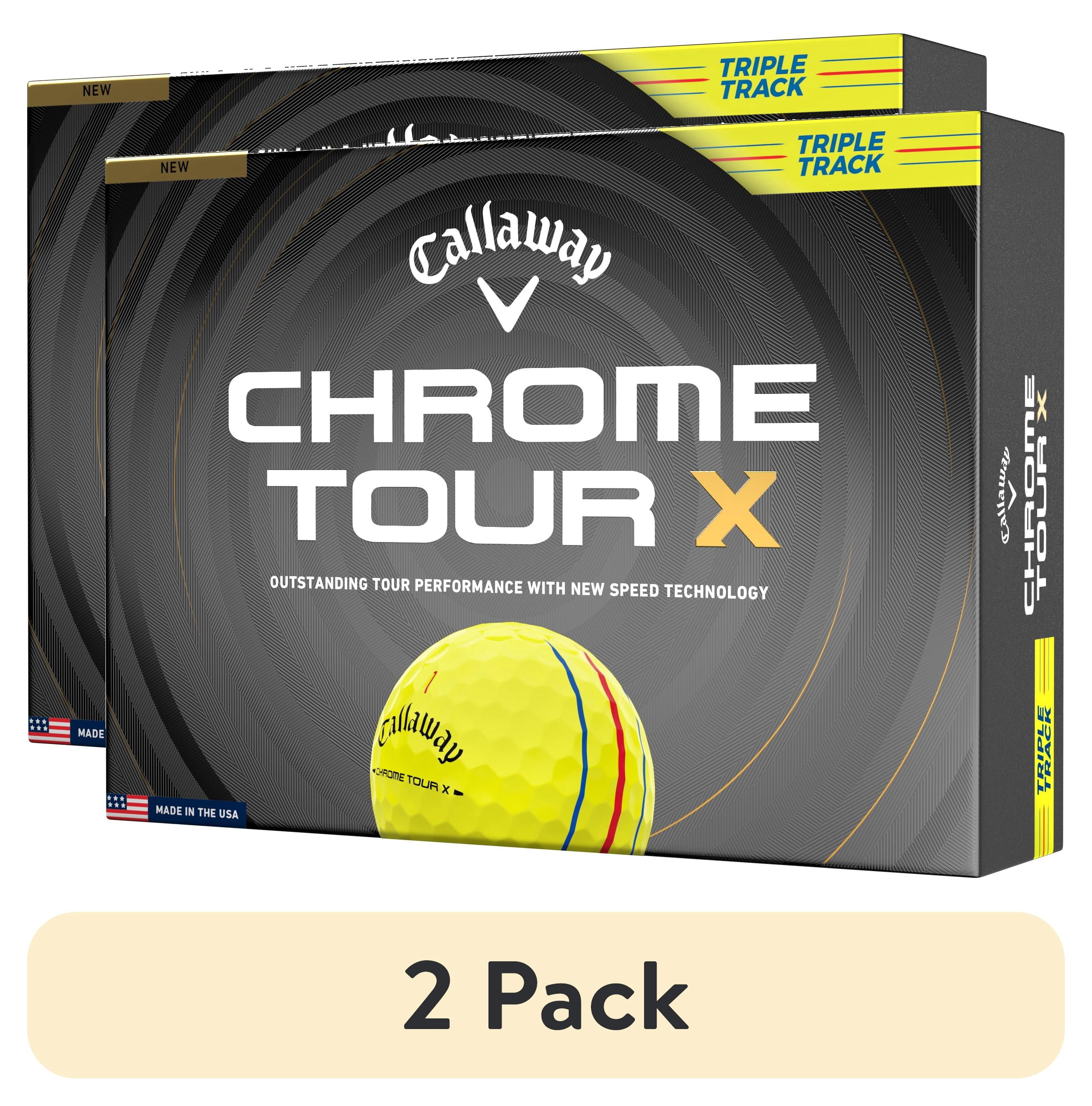 (2 pack) Callaway Golf Chrome Tour X 26 - Triple Track Golf Balls, 12pk, Yellow