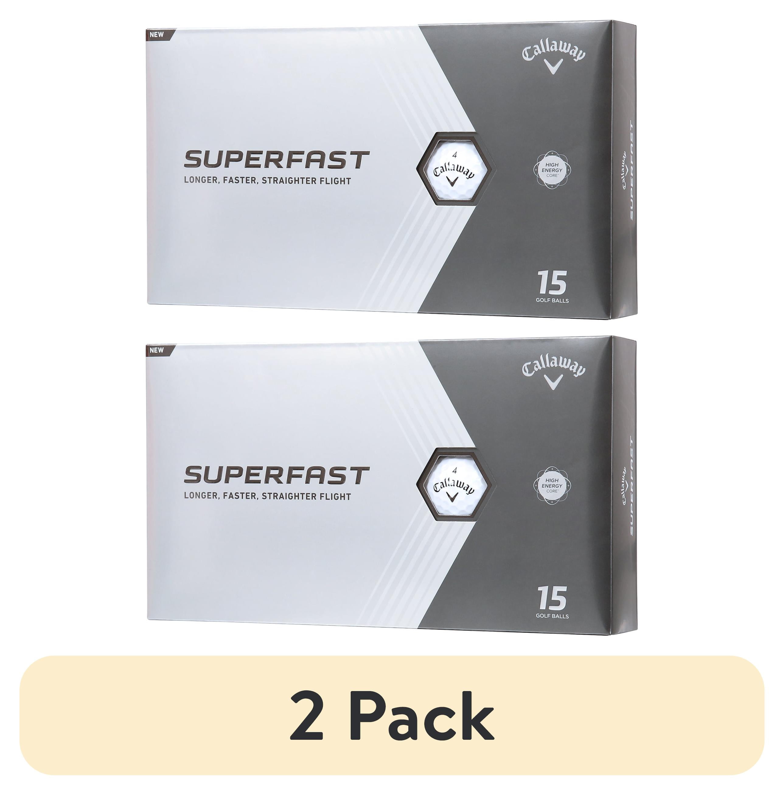 (2 pack) Callaway Golf Superfast 2022 Golf Balls, White, 15 Pack