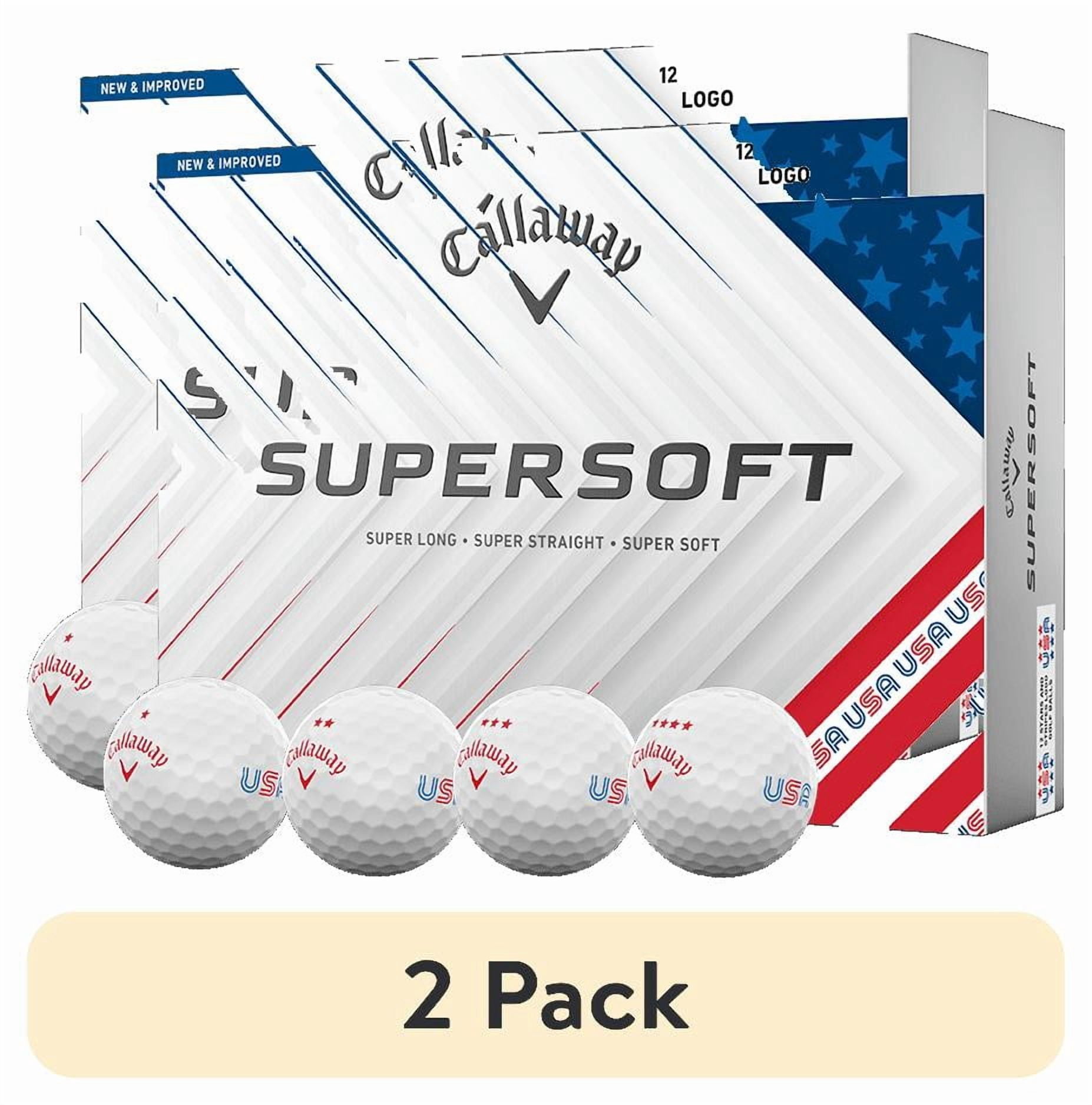 (2 pack) Callaway SuperSoft 2025 USA Golf Balls, Red/White/Blue, 12pk