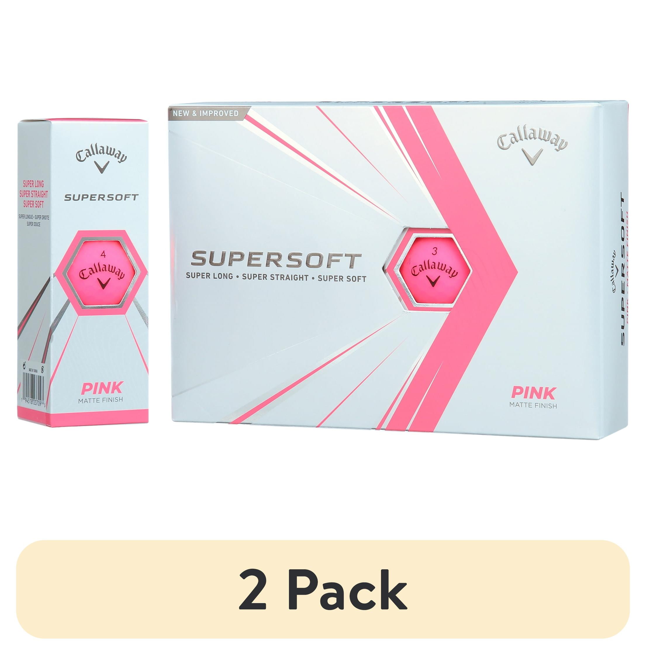 (2 pack) Callaway Supersoft Matte 2021 Golf Balls, Pink, 12 Pack