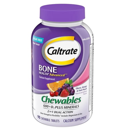 (2 pack) Caltrate Chewables Calcium Vitamin D Supplement - 90 Count