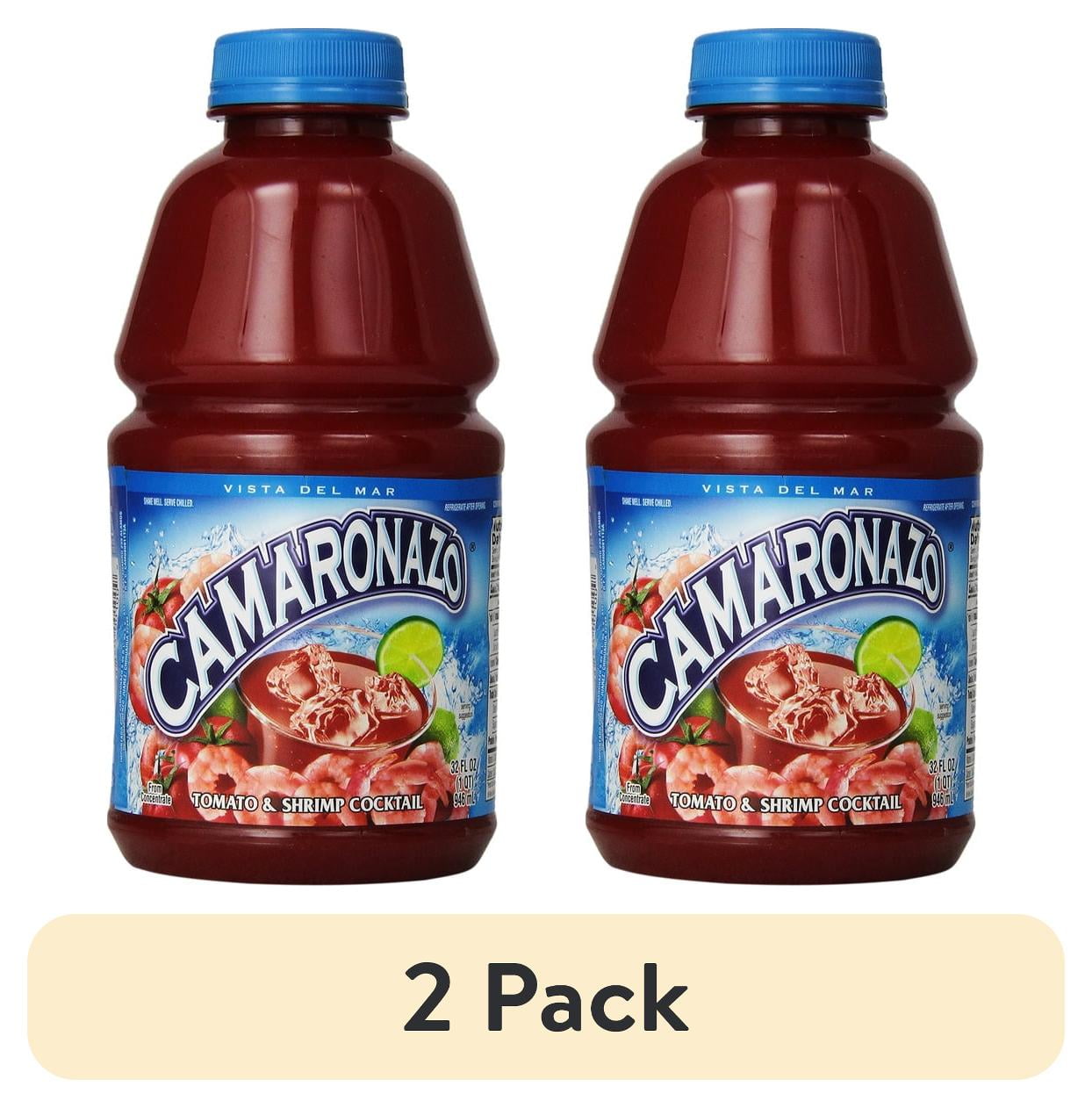 2 pack) Camaronazo Tomato and Shrimp Cocktail, 32 oz bottle