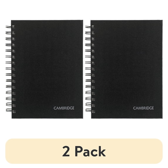 (2 pack) Cambridge Limited Hardcover Business Writing Notebook, 5" x 8", Medium, Black, 80 Sheets