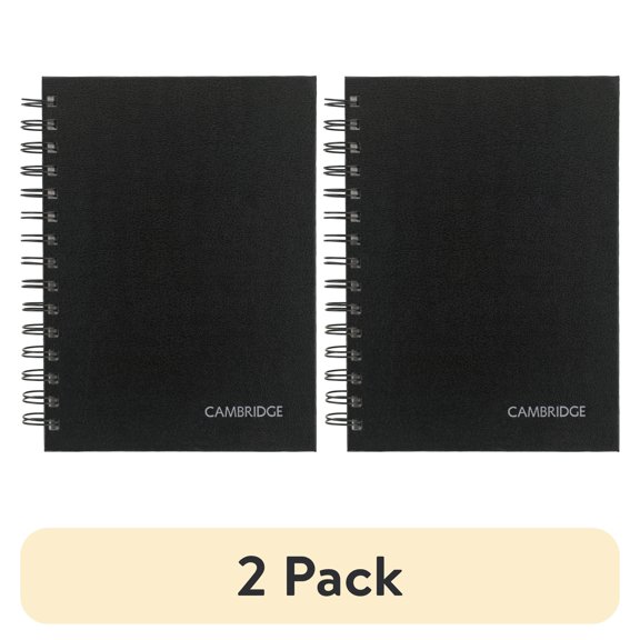 (2 pack) Cambridge Limited Hardcover Business Writing Notebook, 5" x 8", Medium, Black, 80 Sheets