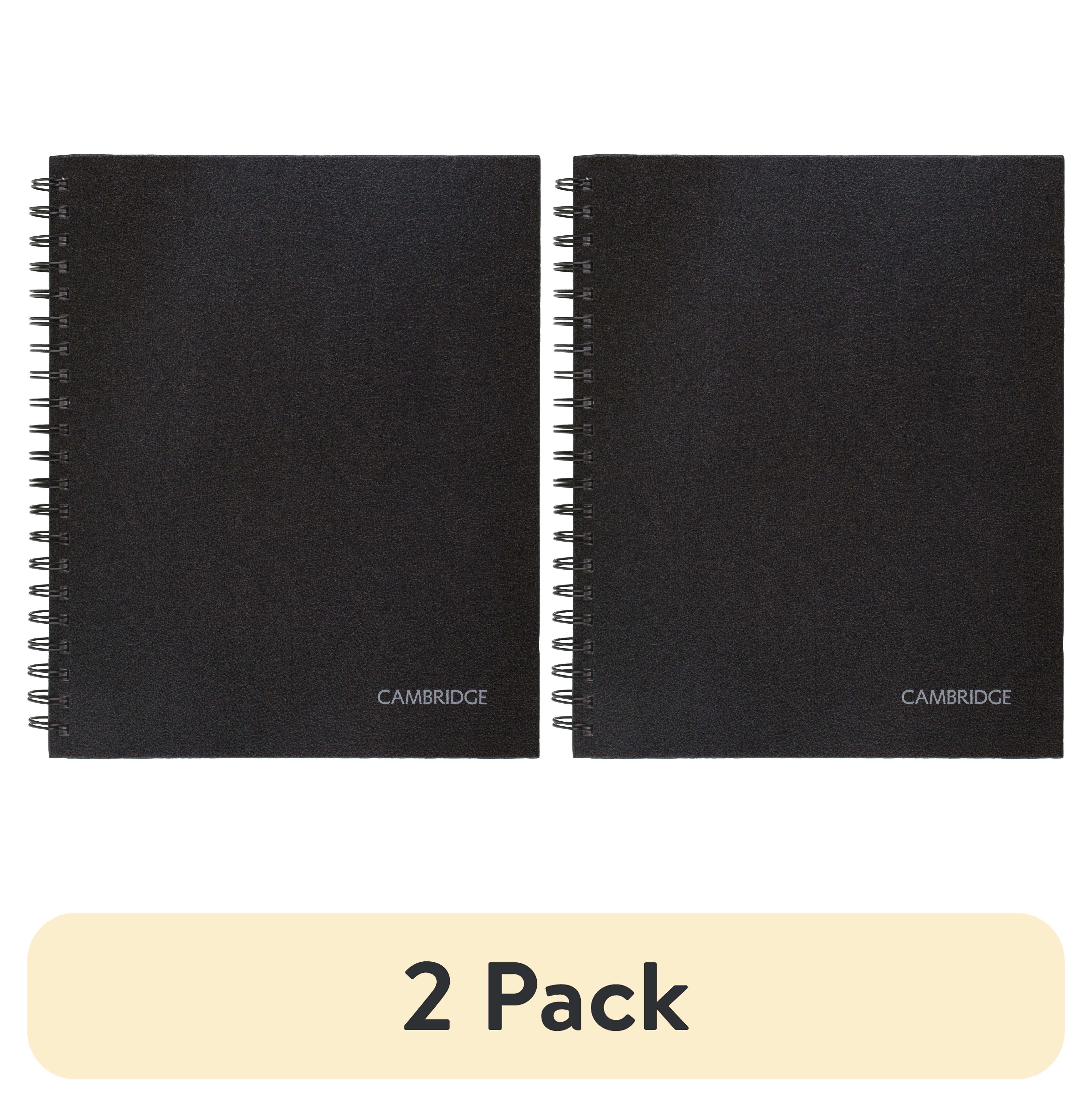 (2 pack) Cambridge Limited Legal Ruled Business Notebook with Pocket, 8" x 11", Black, Hardcover, Wirebound, 96 Sheets
