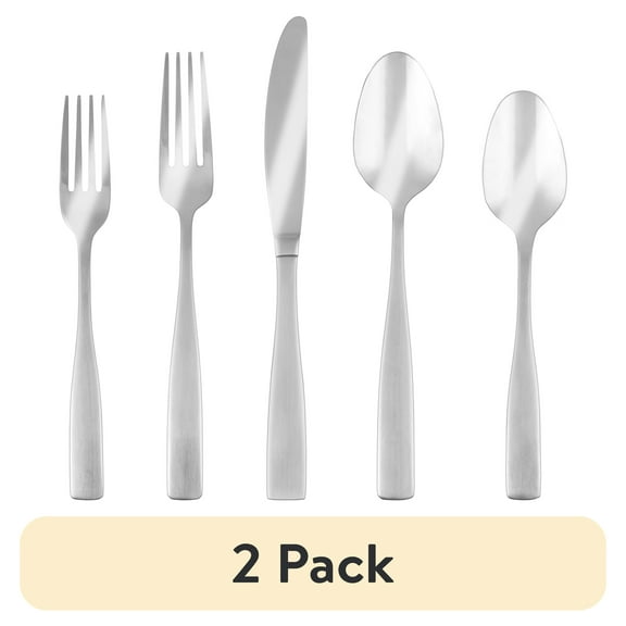 (2 pack) Cambridge Revive Satin 77-Piece Expanded Flatware Set (Service for 12)