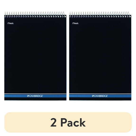 (2 pack) Cambridge Topbound Stiff-Back College Ruled Notebook 70 Sheets Navy Large 8 12 x