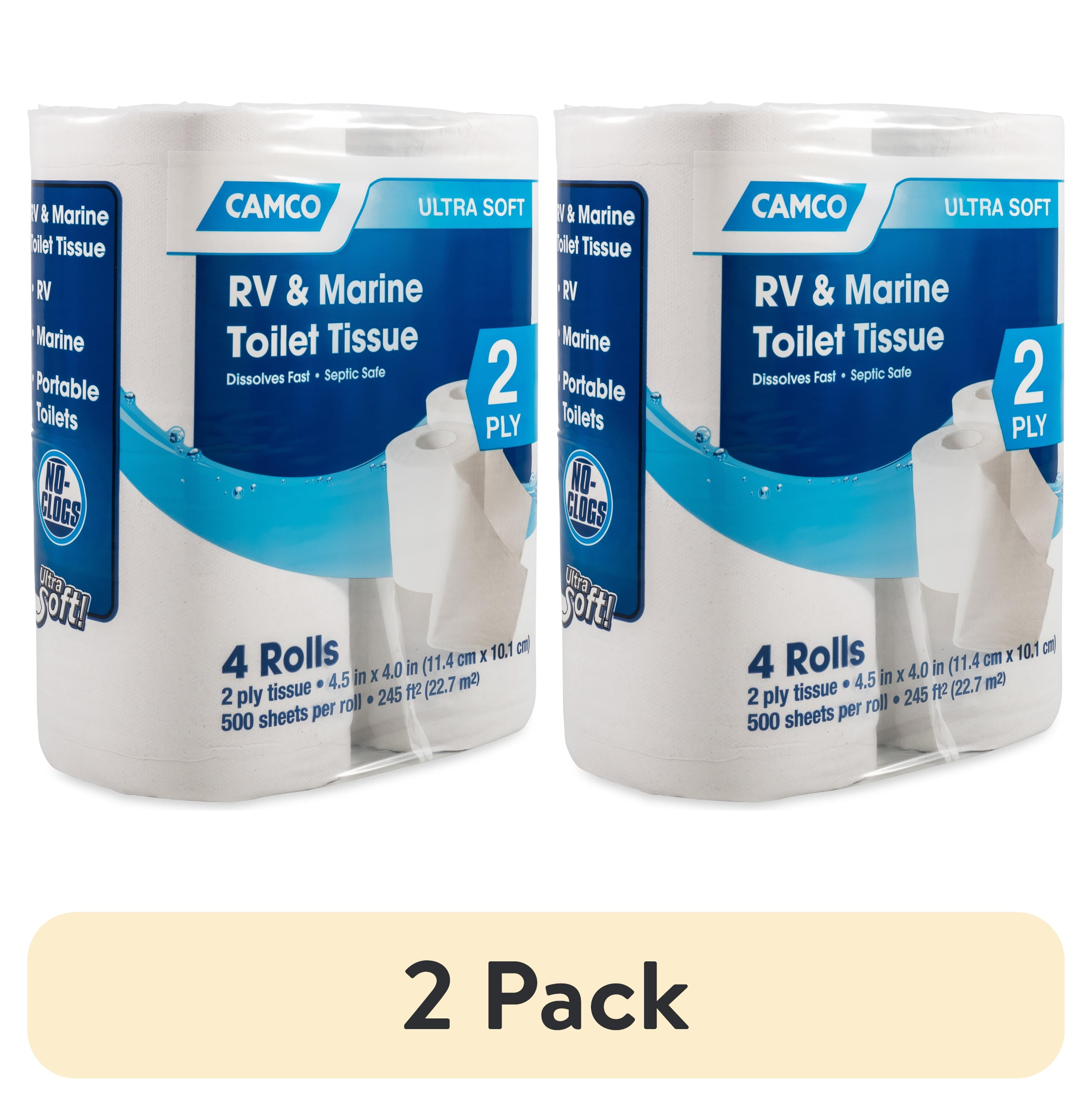 (2 pack) Camco 2-Ply Toilet Tissue for RV and Marine Use - 4 Rolls, (40278) - Walmart.com