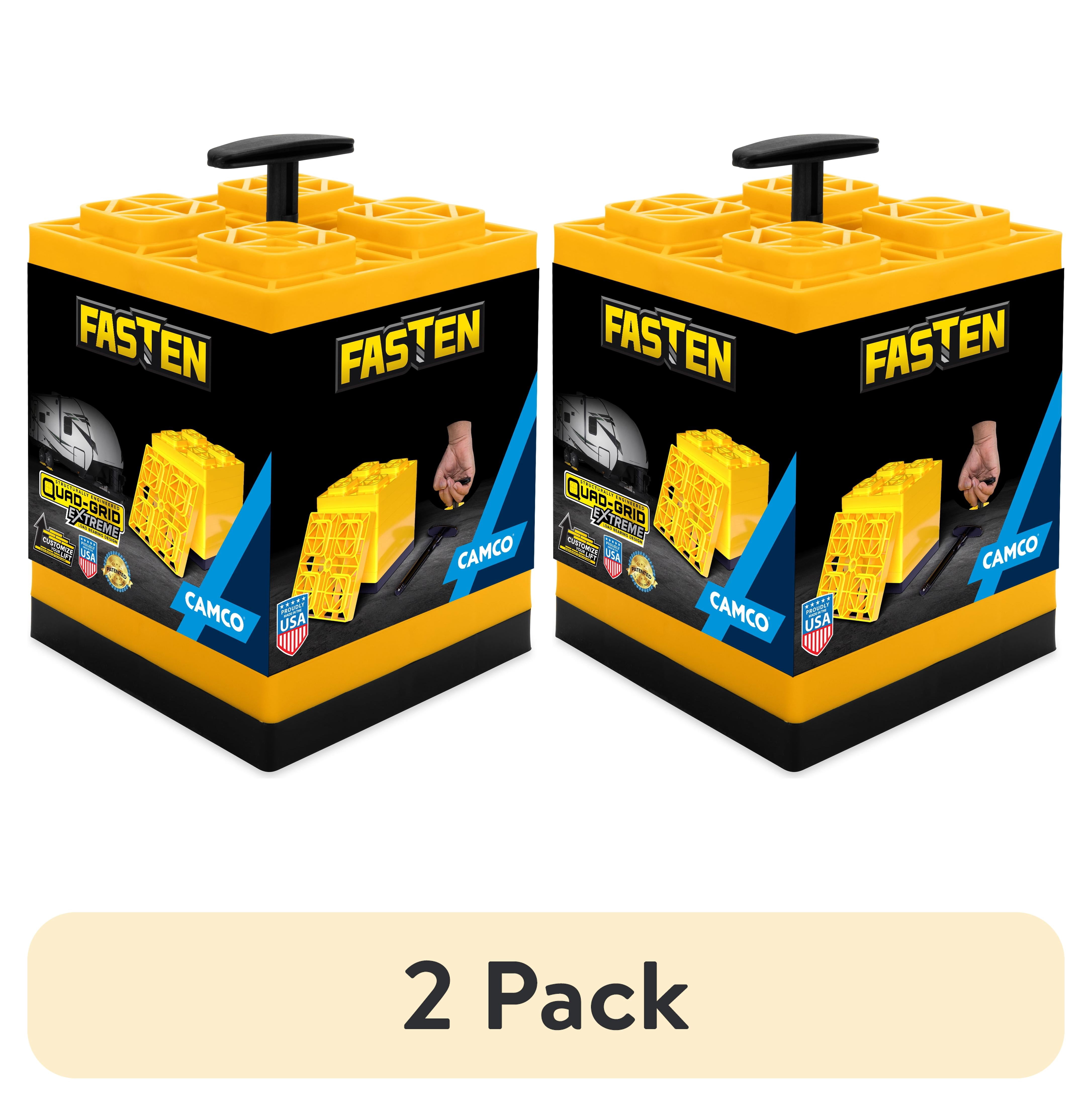 (2 pack) Camco FasTen RV Leveling Blocks - 10 Pack, Yellow (44514)