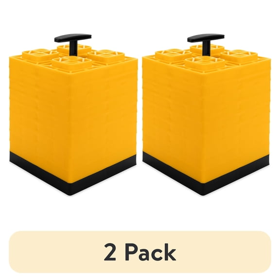(2 pack) Camco FasTen RV Leveling Blocks - 10 Pack, Yellow (44514)