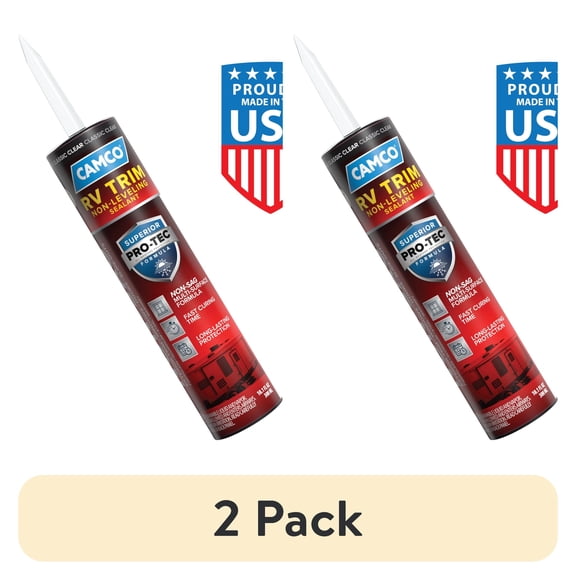 (2 pack) Camco Non-Sag RV Sealant with Pro-Tec Weather Guard - 10.1 fl. oz