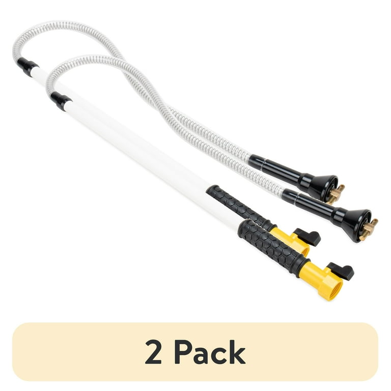 2 pack) Camco RV Flexible Swivel Stik with Shutoff Valve - Brass