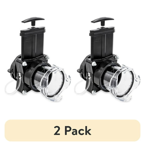 (2 pack) Camco RV Gate Valve - 4 Bayonet Prongs, Black and Clear (39050)