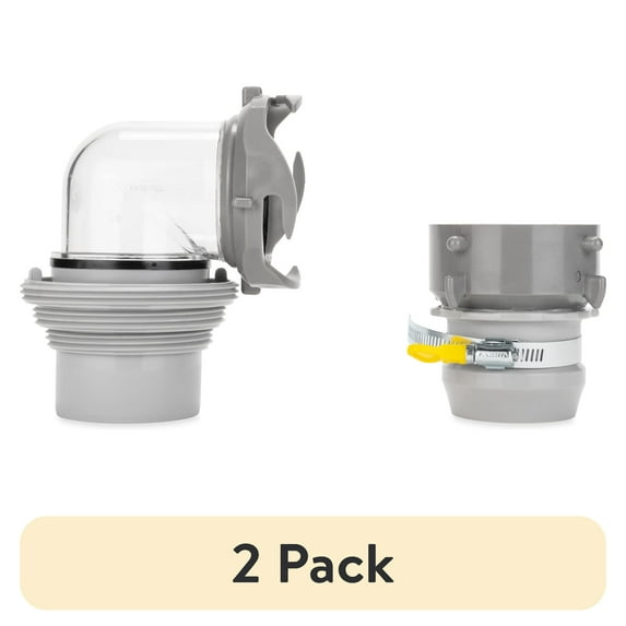 (2 pack) Camco RV Straight Hose Adapter and Easy Slip 4-in-1 Elbow Kit (39214)