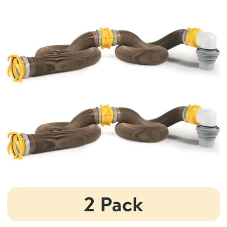(2 pack) Camco Revolution 360 20-Foot Heavy-Duty Camper/RV Sewer Hose Kit | HTS Vinyl, Multicolor (39628)