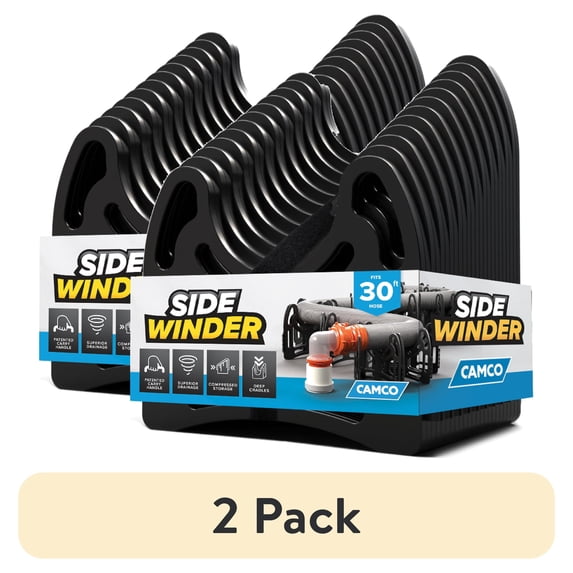 (2 pack) Camco Sidewinder 30-Foot RV Sewer Hose Support - Black, Plastic (43061)