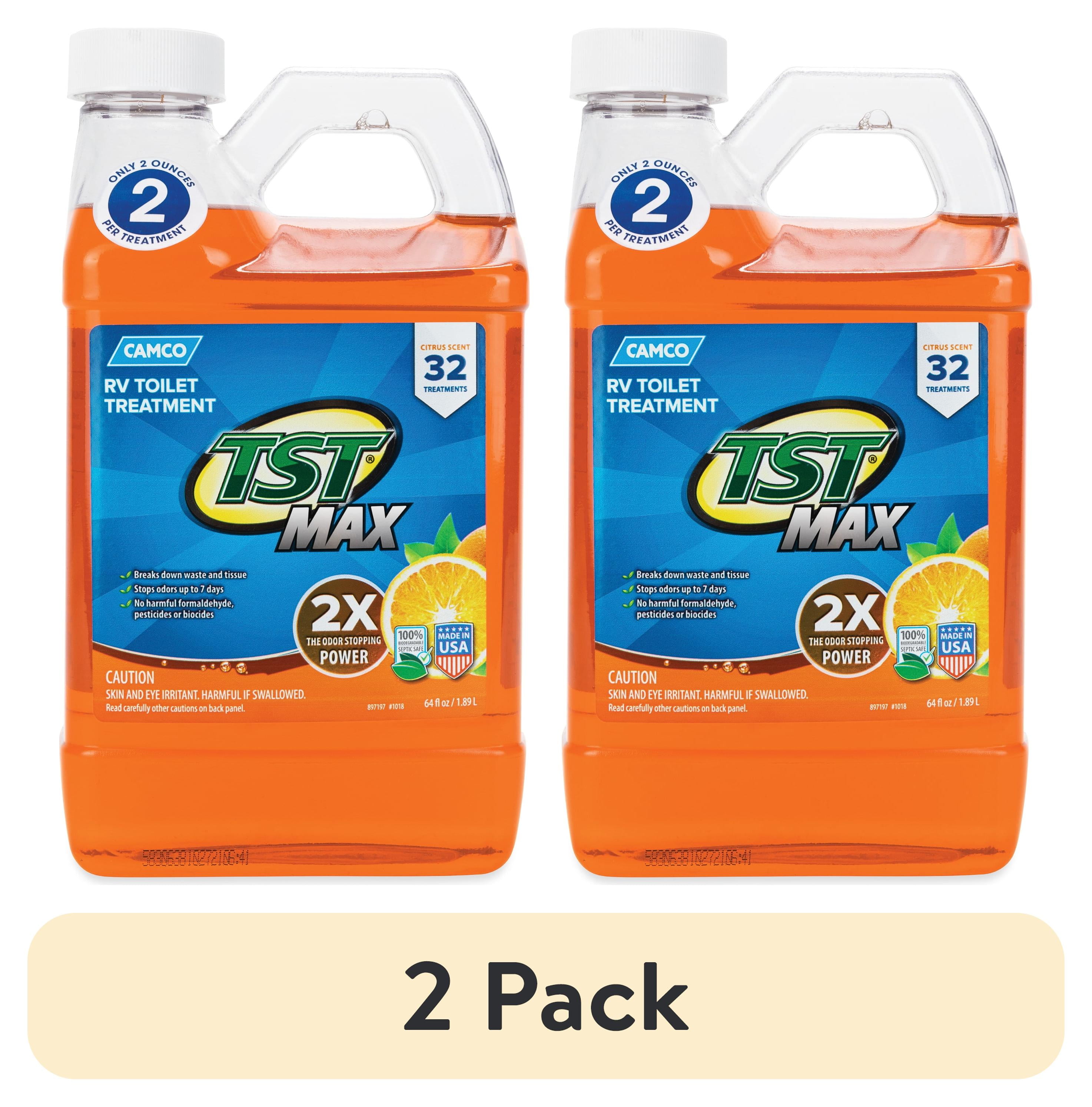 (2 pack) Camco TST MAX RV Liquid Toilet Treatment, Septic Safe, 64 Ounces (41195)