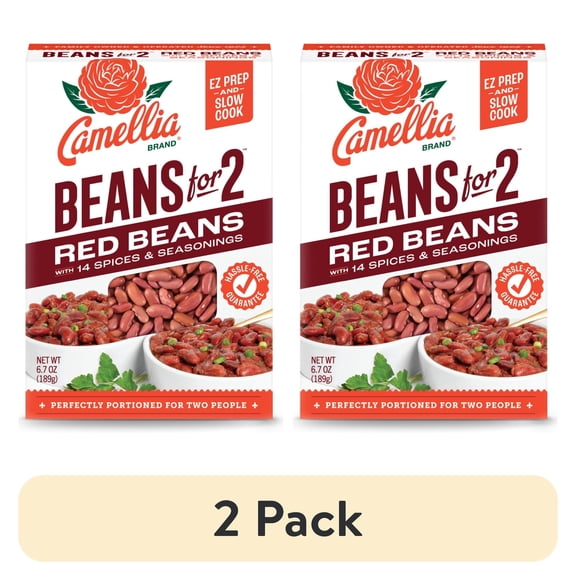 (2 pack) Camellia Beans for 2 Red Beans with 14 Spices & Seasoning 6.7 oz