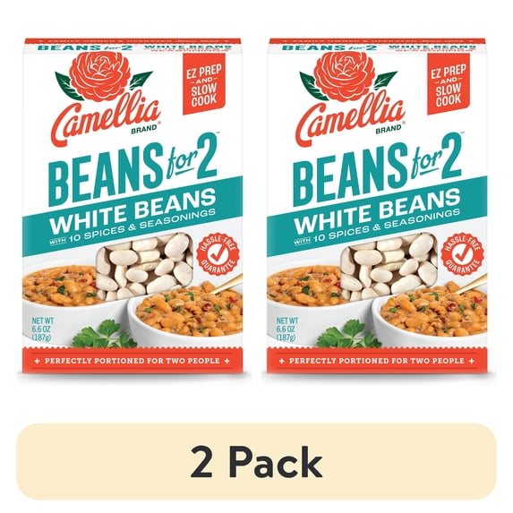 (2 pack) Camellia Beans for 2 White Beans with 10 Spices & Seasoning 6.6 oz