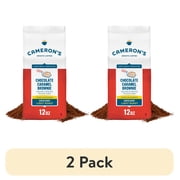 (2 pack) Cameron's Coffee Chocolate Caramel Brownie Flavored Light Roast Ground Arabica Coffee, Dessert Decadence, 12 oz Bag