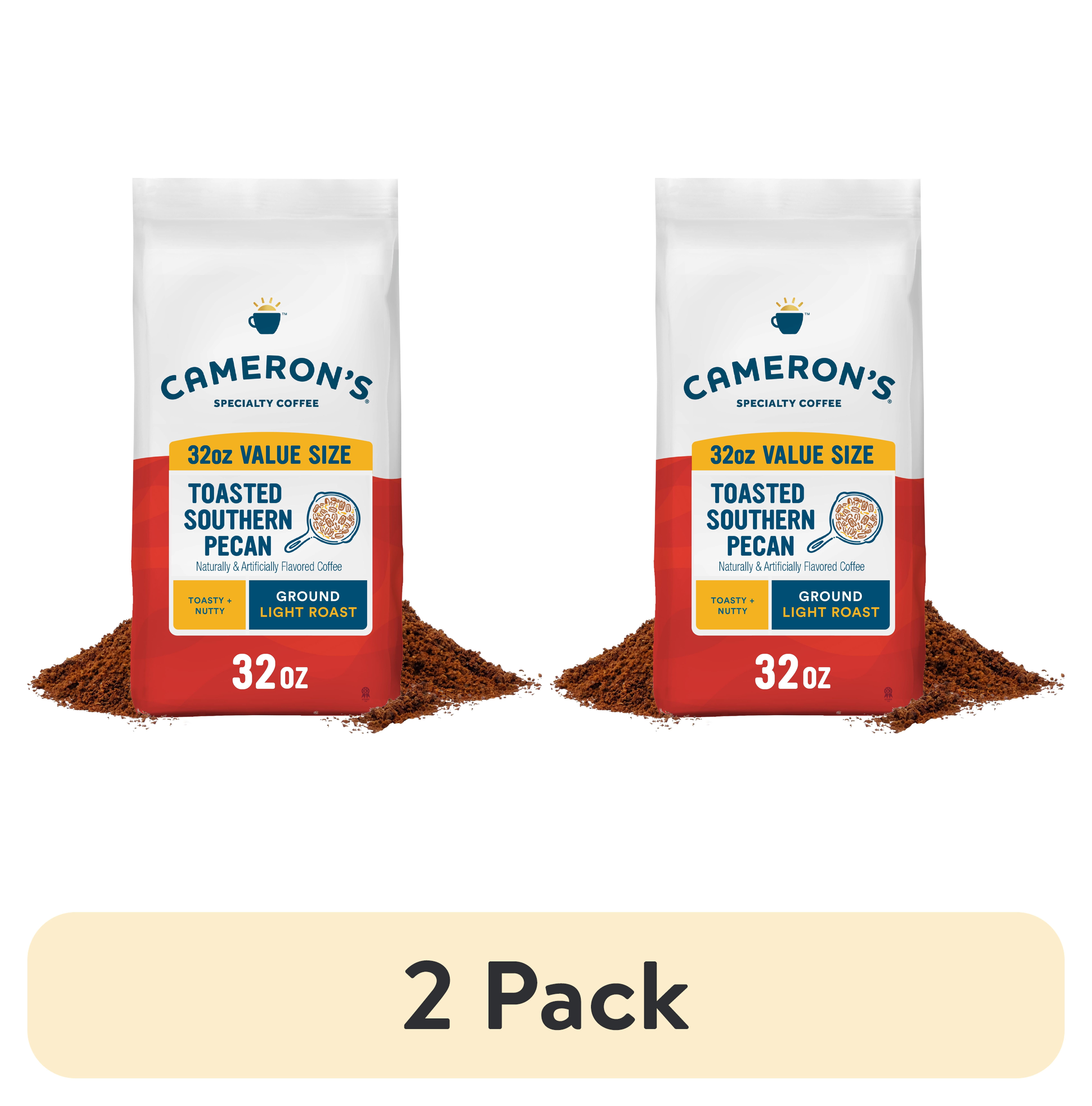 (2 pack) Cameron's Coffee Toasted Southern Pecan Ground Coffee, Light ...