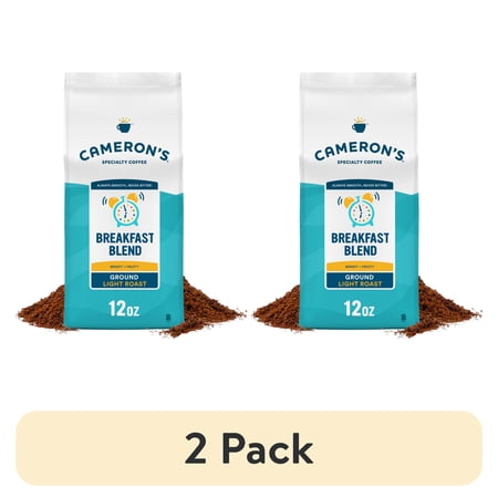 (2 pack) Cameron's Ground Light Roast Breakfast Blend Coffee, 12oz