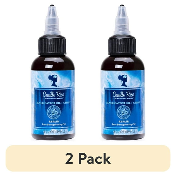 (2 pack) Camille Rose Black Castor Oil & Chebe Cold Pressed Oil, 2 floz