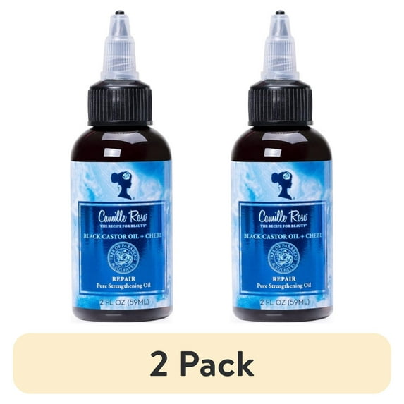 (2 pack) Camille Rose Black Castor Oil & Chebe Cold Pressed Oil, 2 floz