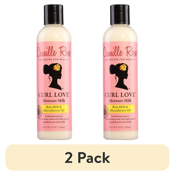 (2 pack) Camille Rose Curl Love Soften & Nourish Moisture Milk with Rice Milk & Macadamia Oil, 8oz