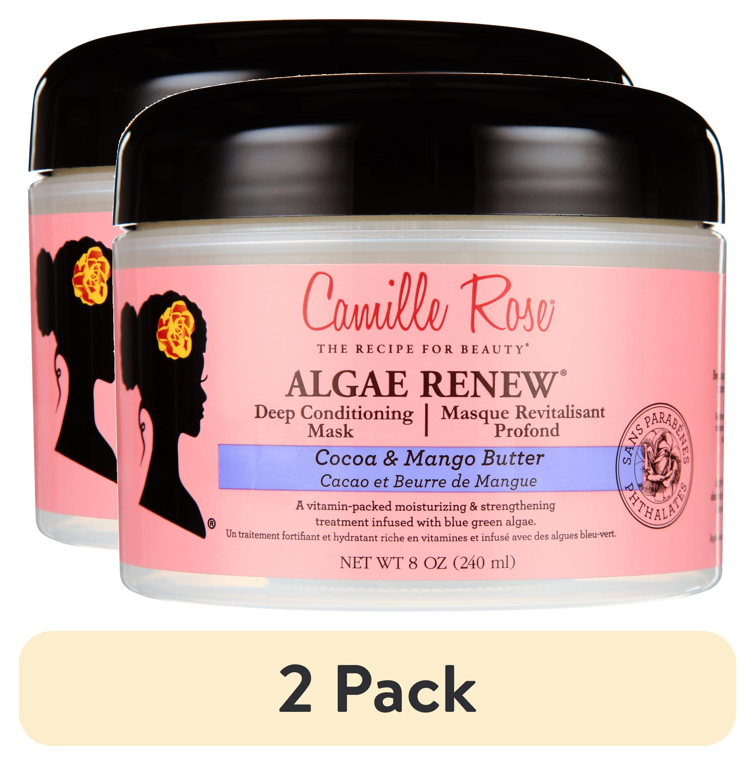(2 pack) Camille Rose Algae Renew Strengthen & Nourish All Ages Deep Conditioner with Blue Green Algae & Mango Butter, 8oz