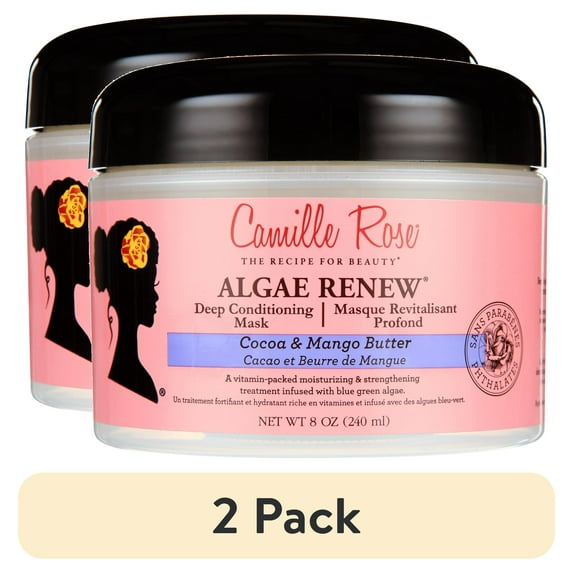(2 pack) Camille Rose Algae Renew Strengthen & Nourish All Ages Deep Conditioner with Blue Green Algae & Mango Butter, 8oz