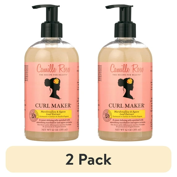 (2 pack) Camille Rose Curl Maker Define & Style Hair Styling Gel with Marshmallow Extract & Agave Leaf Extract, 12oz