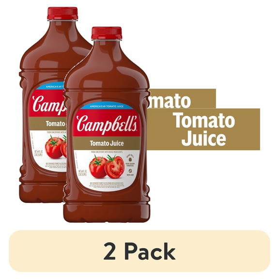 (2 pack) Campbells 100% Tomato Juice, 64 fl oz Bottle