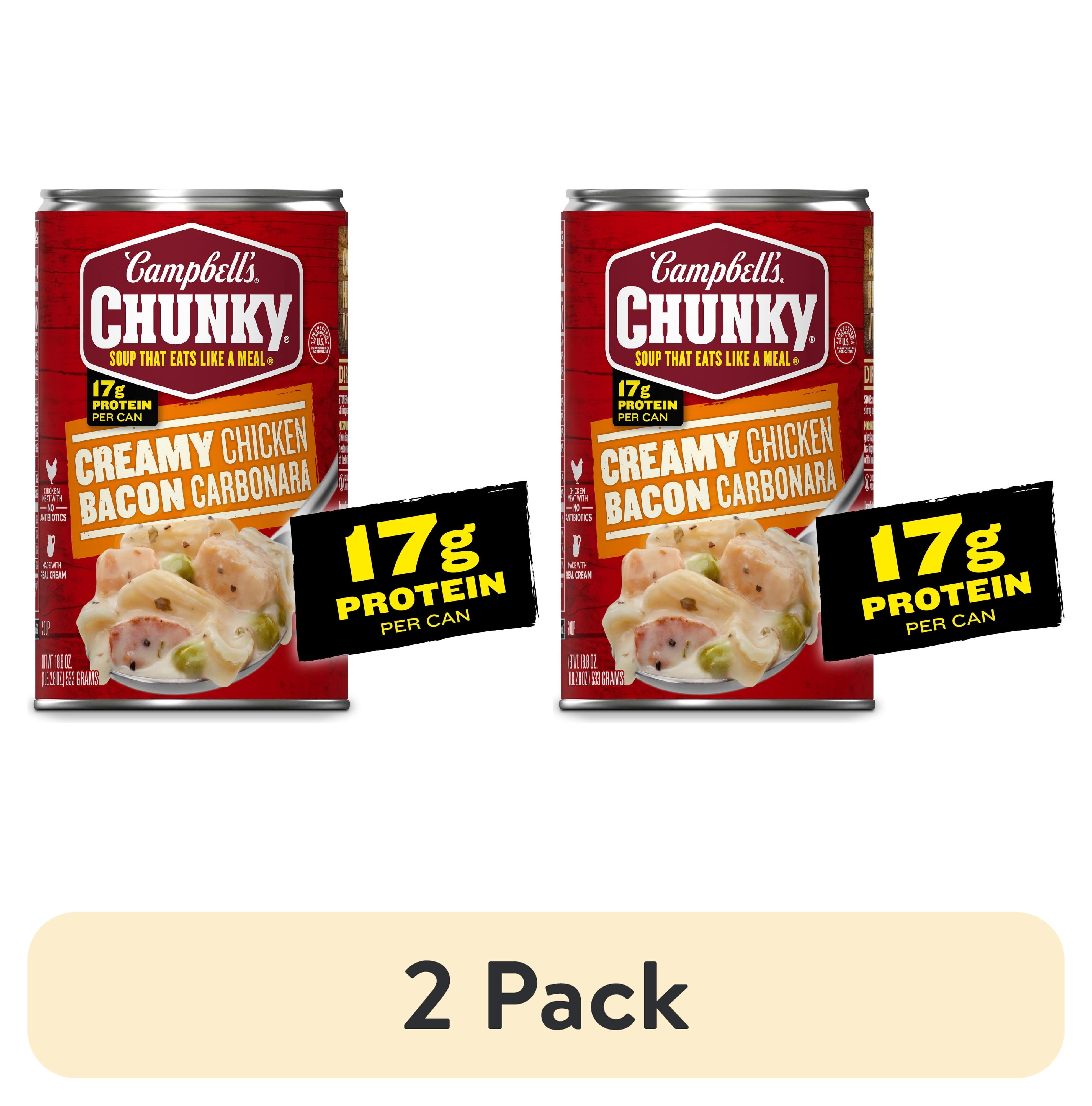 (2 pack) Campbell's Chunky Creamy Chicken Bacon Carbonara Soup, 18.8 oz Can
