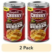 (2 pack) Campbell’s Chunky Soup, Cheesy Jalapeno Burger with Bacon Bits, 18.8 oz Can