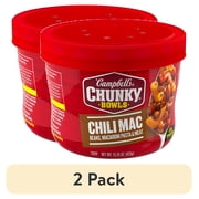 (2 pack) Campbell’s Chunky Soup, Chili Mac Soup, 15.25 oz Microwavable Bowl