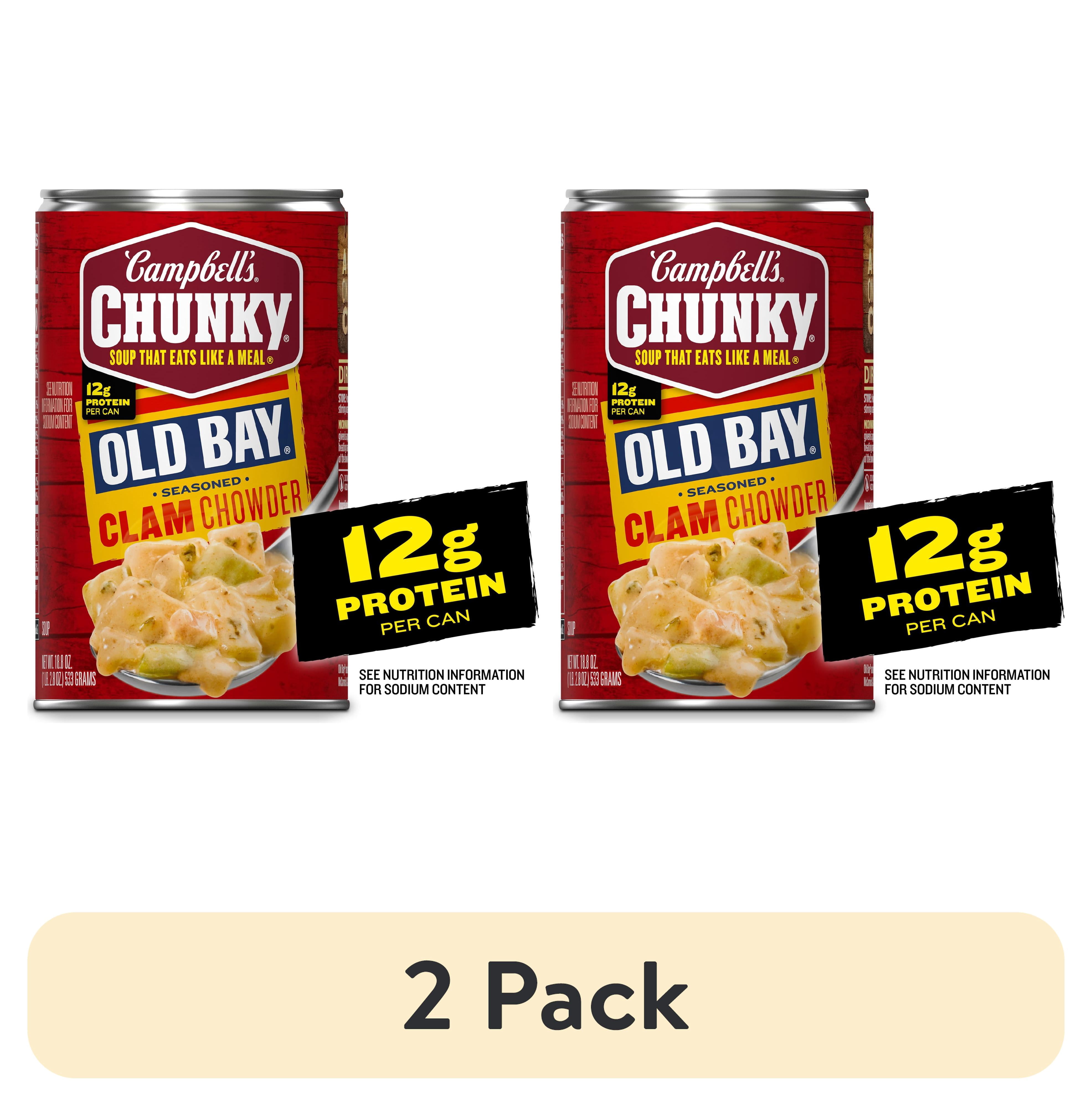 (2 pack) Campbell's Chunky Soup, OLD BAY Seasoned Clam Chowder, 18.8 oz Can