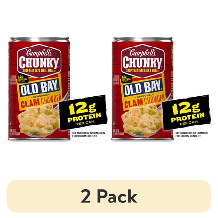 (2 pack) Campbell's Chunky Soup, OLD BAY Seasoned Clam Chowder, 18.8 oz Can
