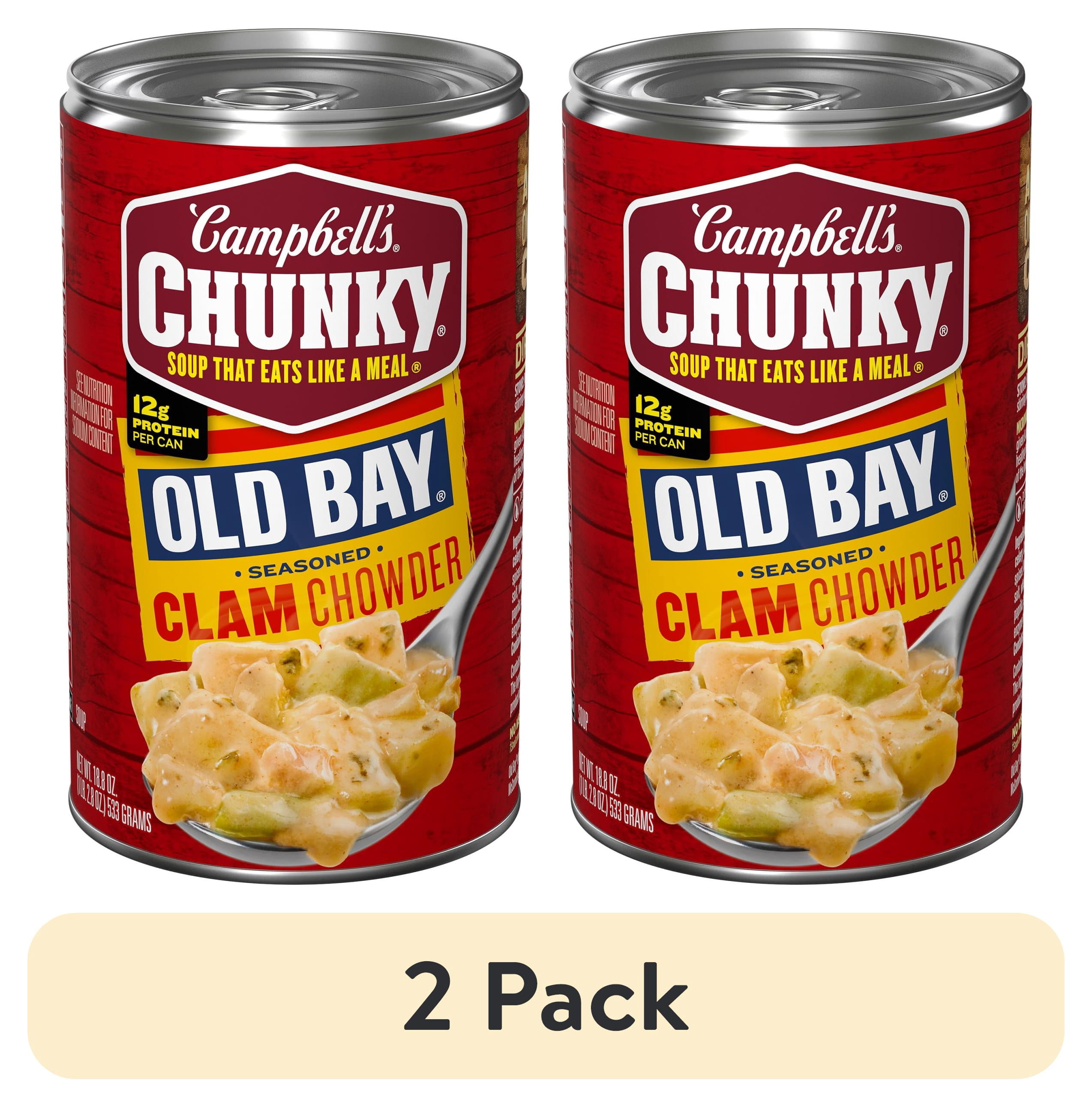 (2 pack) Campbell's Chunky Soup, OLD BAY Seasoned Clam Chowder, 18.8 oz ...