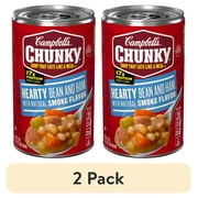 (2 pack) Campbell’s Chunky Soup, Ready to Serve Hearty Bean Soup with Ham, 19 oz Can