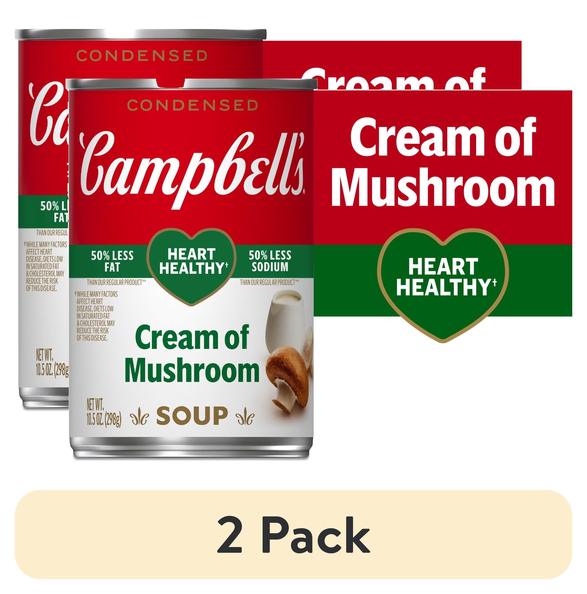 (2 pack) Campbell's Condensed Heart Healthy Cream of Mushroom Soup, 10.5 oz Can