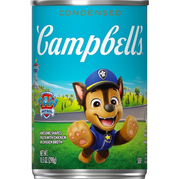 (2 pack) Campbells Condensed Kids Soup, Paw Patrol Awesome Shapes Pasta, 10.5 oz Can