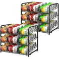 thumbnail image 1 of 2 pack Can Organizer for Pantry Stackable, Stacking Can Storage Dispensers Small Space Holds up to 36 Cans for Pantry, Kitchen, Cabinet Black, 1 of 7