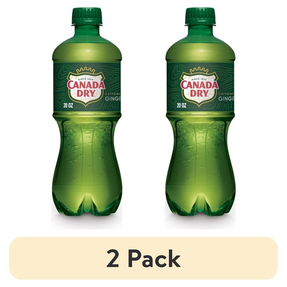 (2 pack) Canada Dry Caffeine Free Ginger Ale Soda Pop, 20 fl oz, Bottle