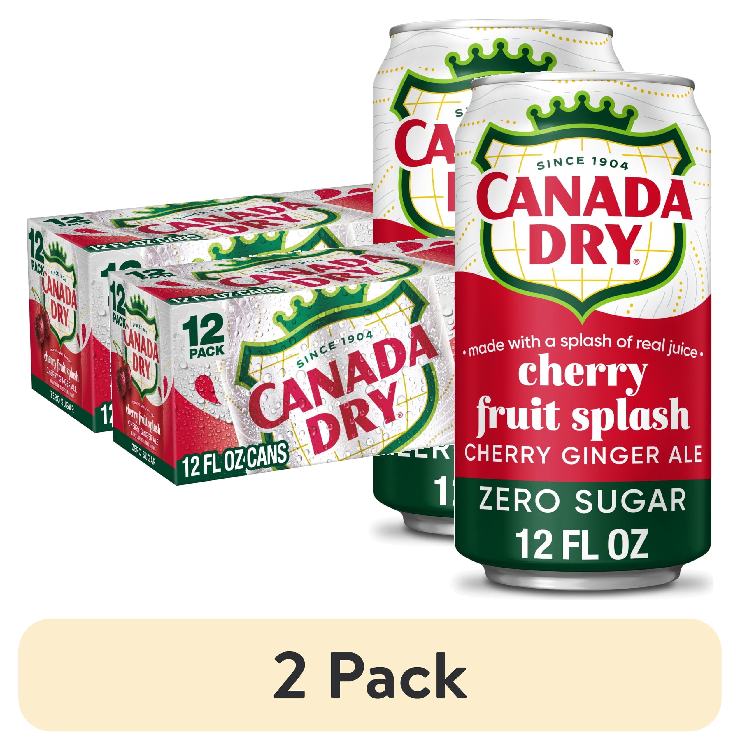 4 pack) Canada Dry Caffeine Free Zero Sugar Fruit Splash Cherry