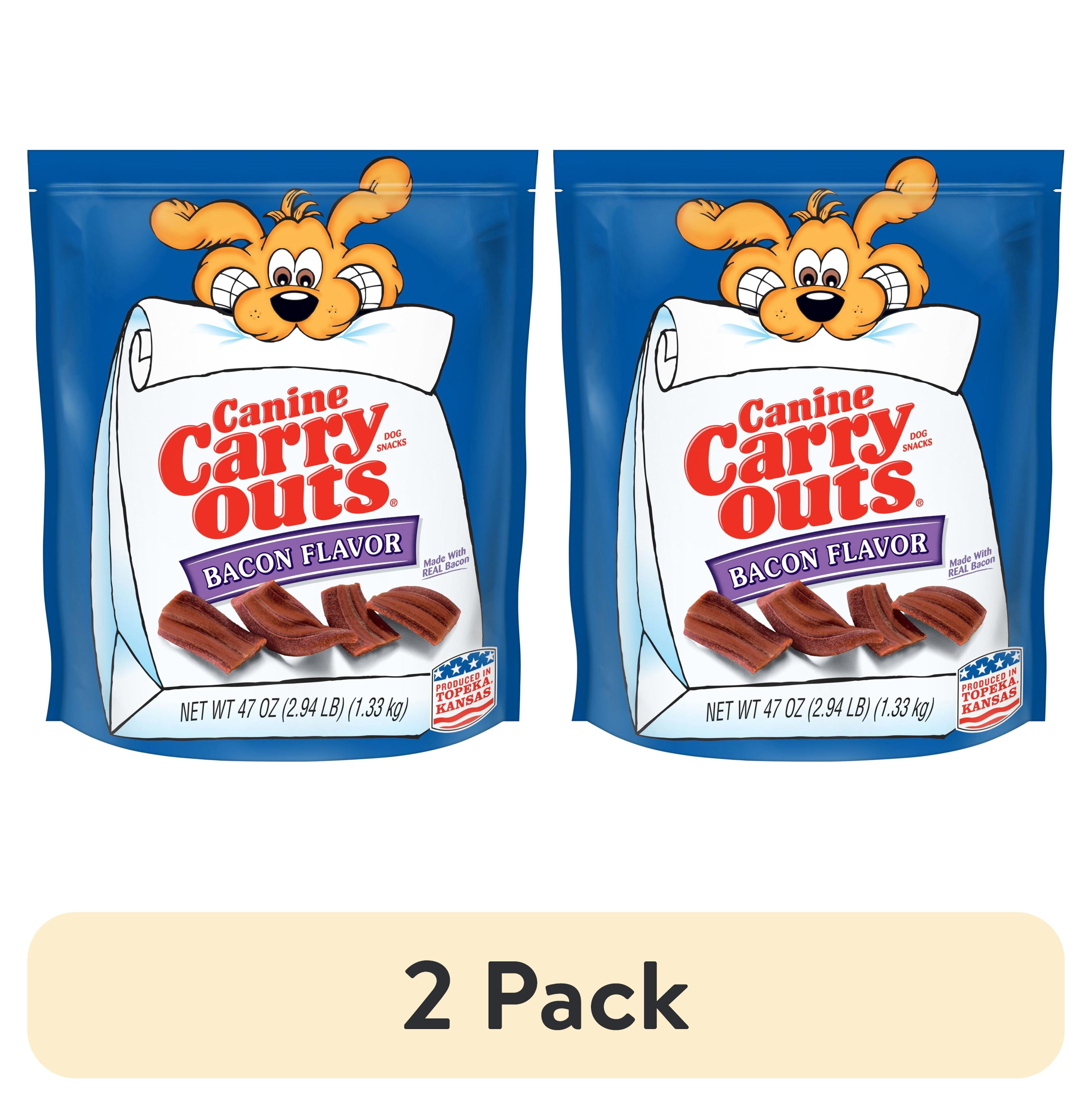 (2 pack) Canine Carry Outs Bacon Flavor Dog Treats, 47oz Bag